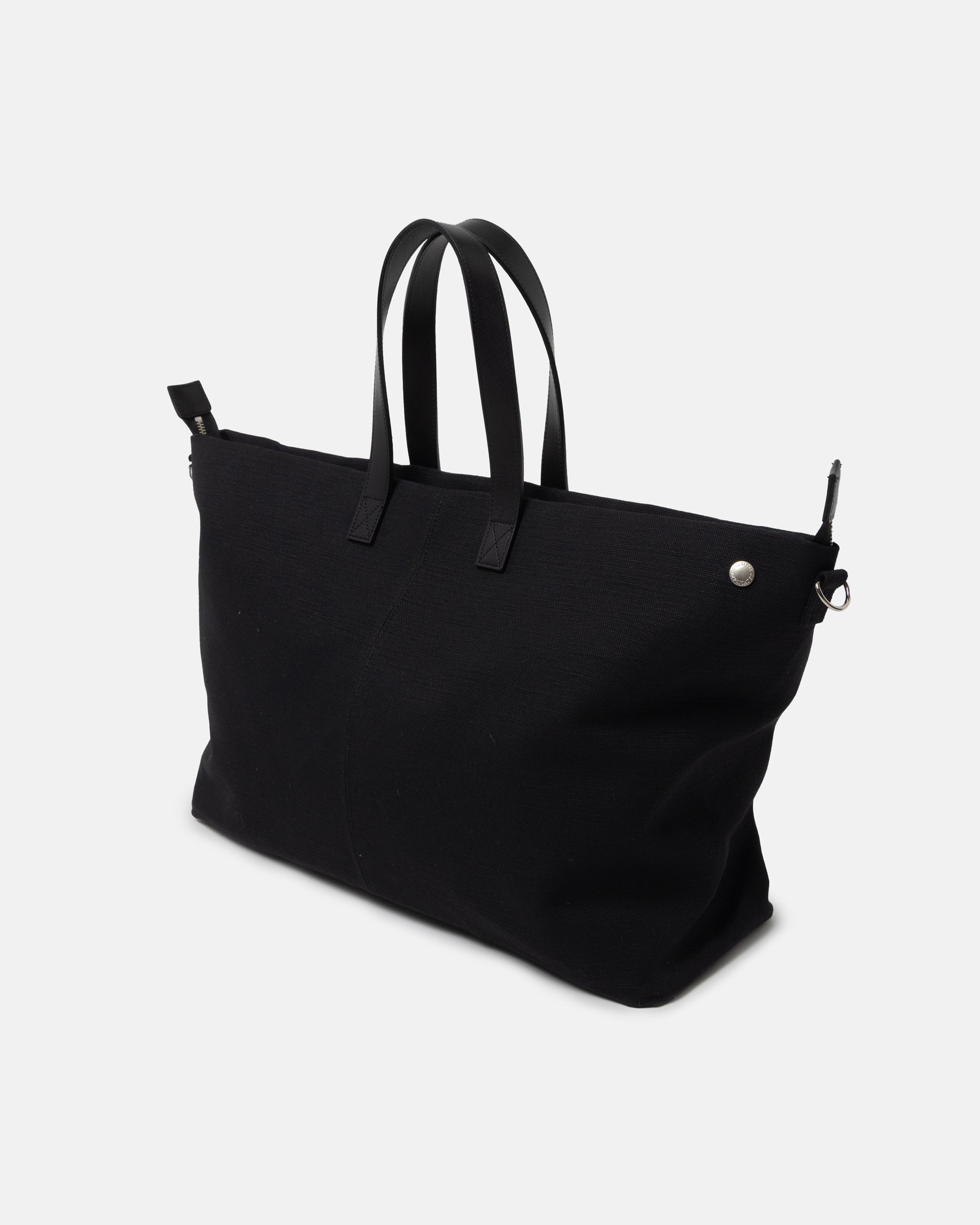 JUTE CANVAS TOTE BAG BLACK