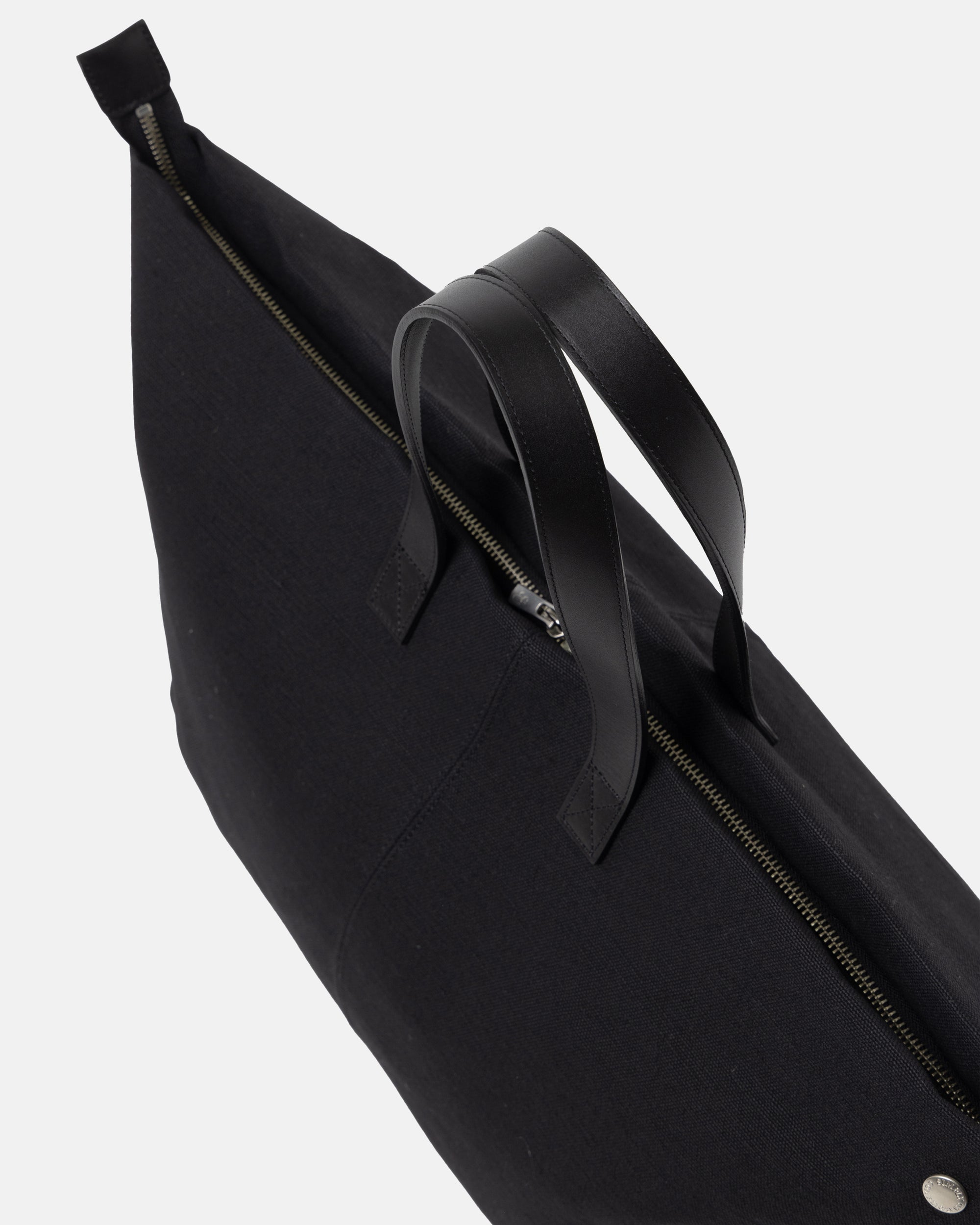 JUTE CANVAS TOTE BAG BLACK