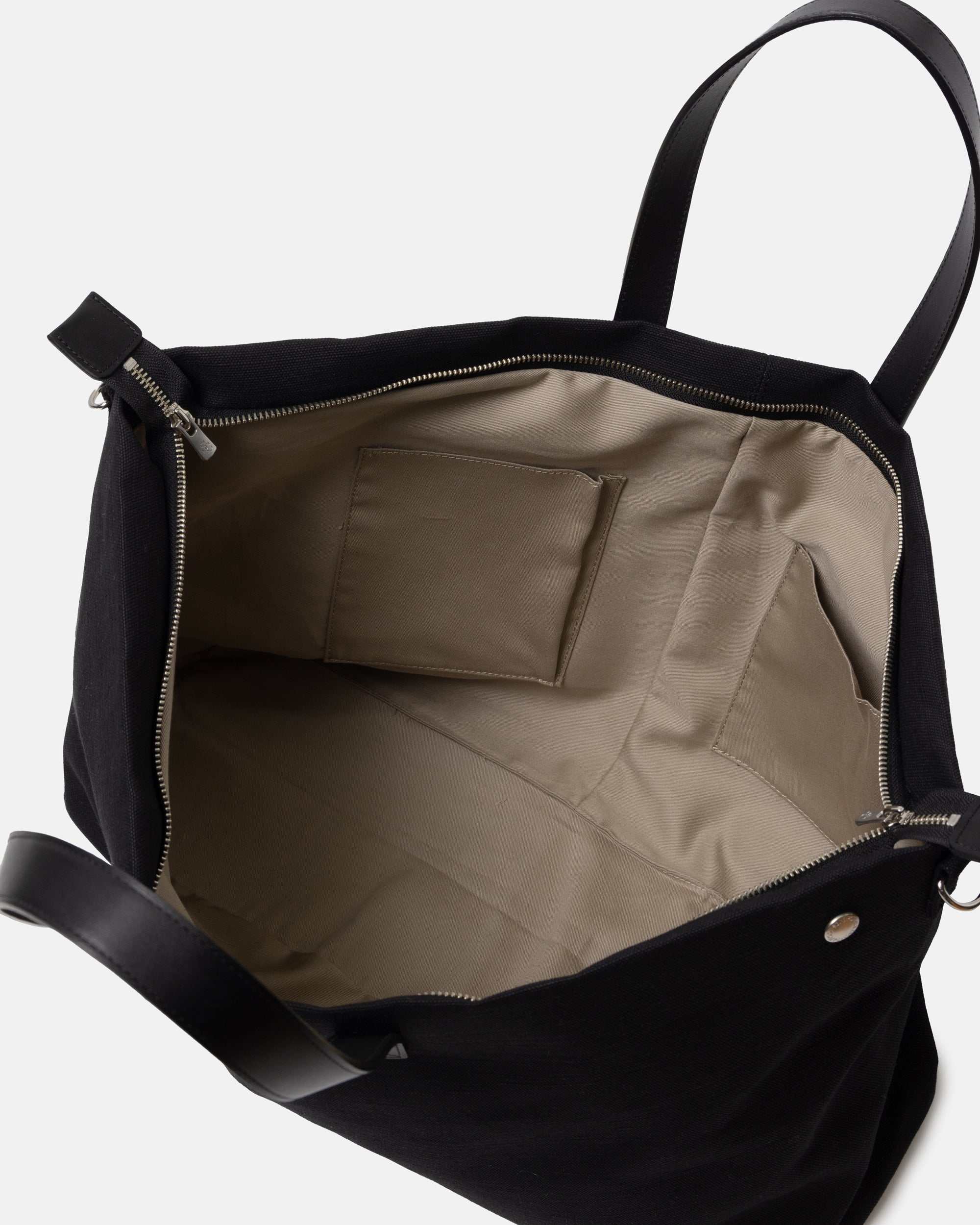 JUTE CANVAS TOTE BAG BLACK