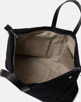 JUTE CANVAS TOTE BAG BLACK