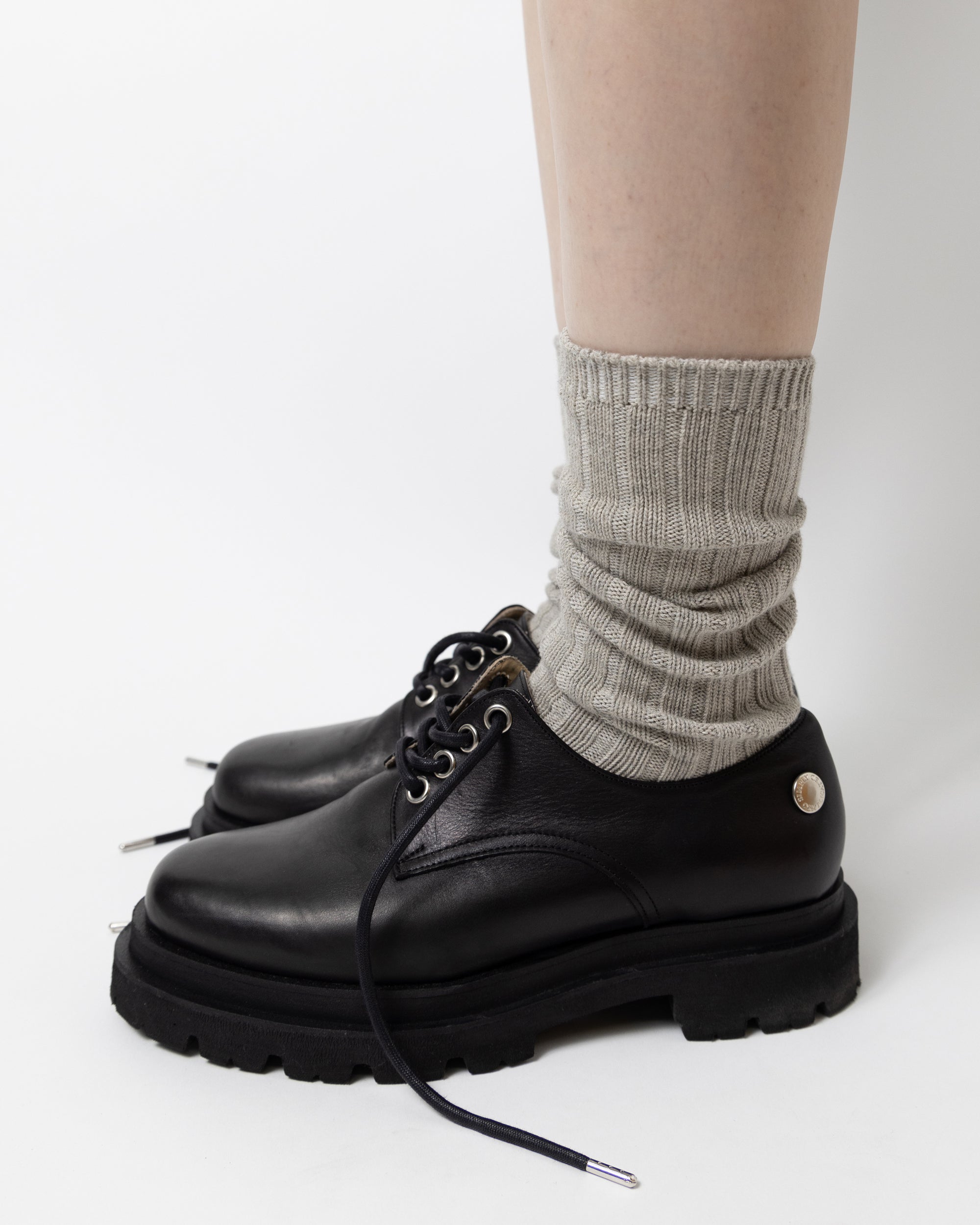 ORGANIC COTTON LOOSE RIB SOCKS LT.GREY