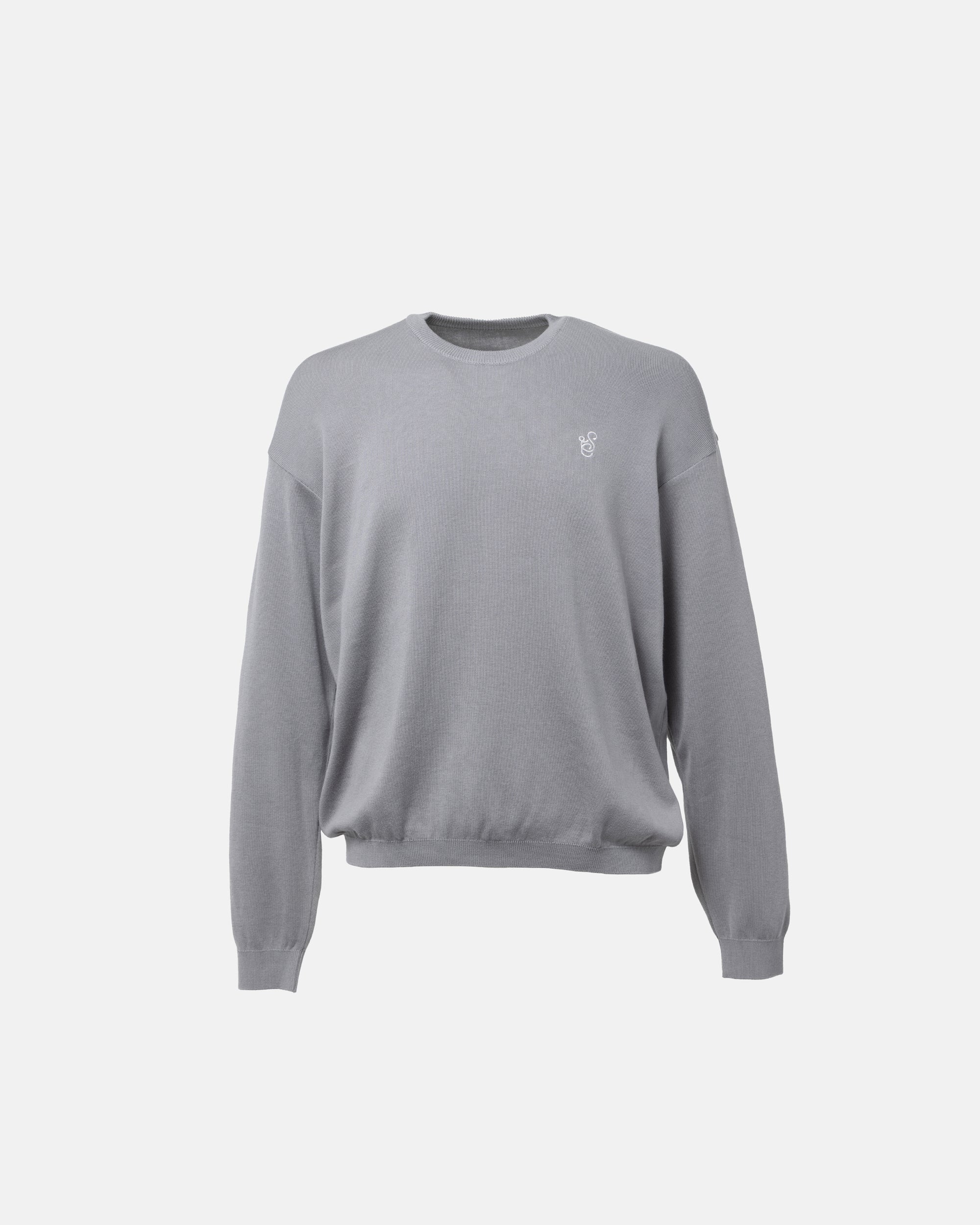 SCRIPT KNIT L/S TEE DARK GRAY