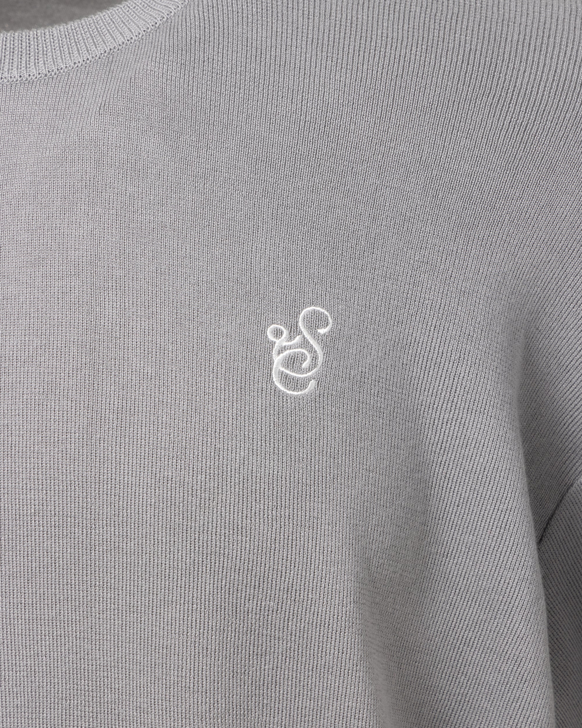 SCRIPT KNIT L/S TEE DARK GRAY