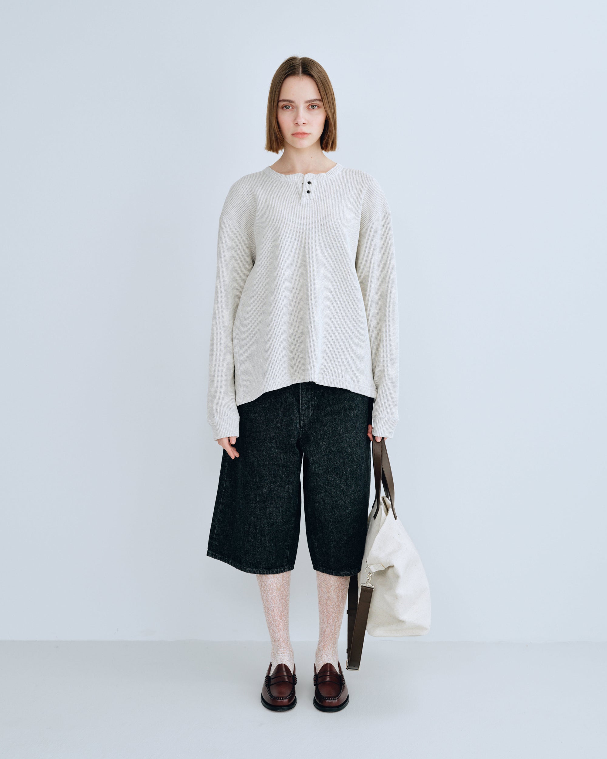 SNAP HENRY L/S TEE OATMEAL