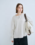 SNAP HENRY L/S TEE OATMEAL