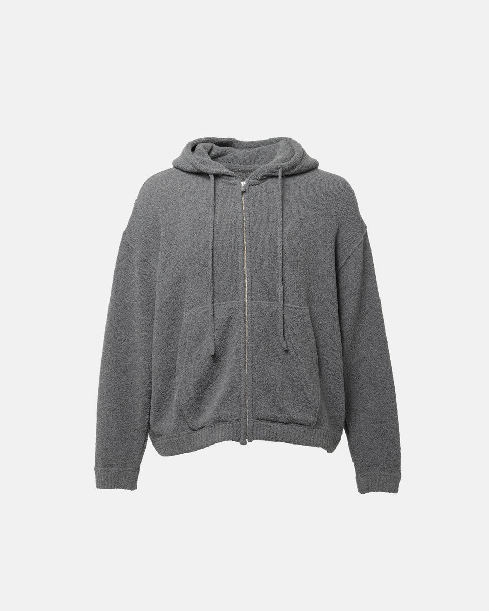 WOOL TERRY KNIT ZIP HOODIE DK.GRAY – SimplyComplicated