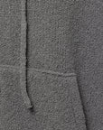 WOOL TERRY KNIT ZIP HOODIE DK.GRAY