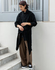 LINED EDGE SILK BLENDED SHIRT BLACK