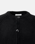 DISTRESSED COTTON CARDIGAN BLACK