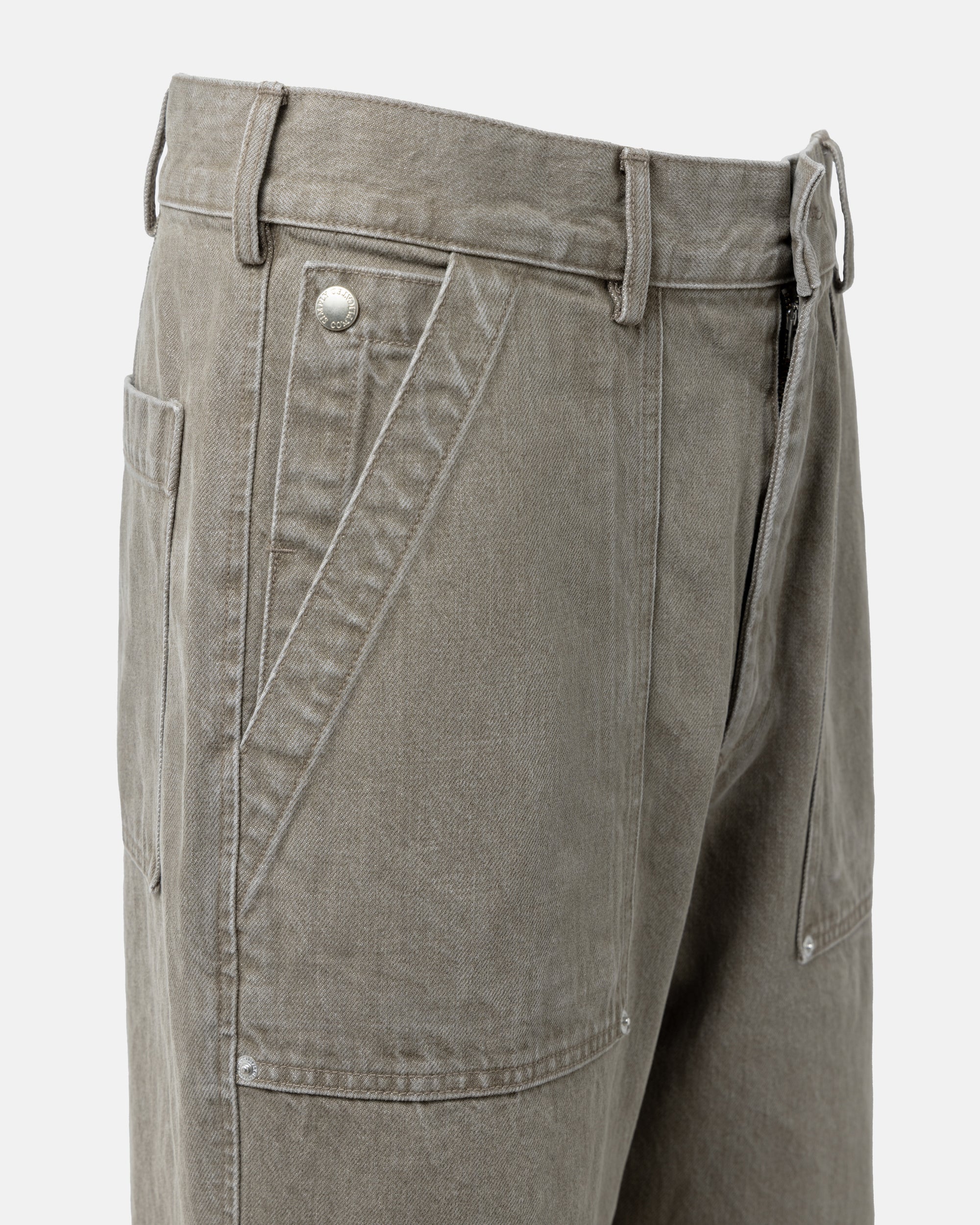 OLIVE DENIM BAKER PANTS