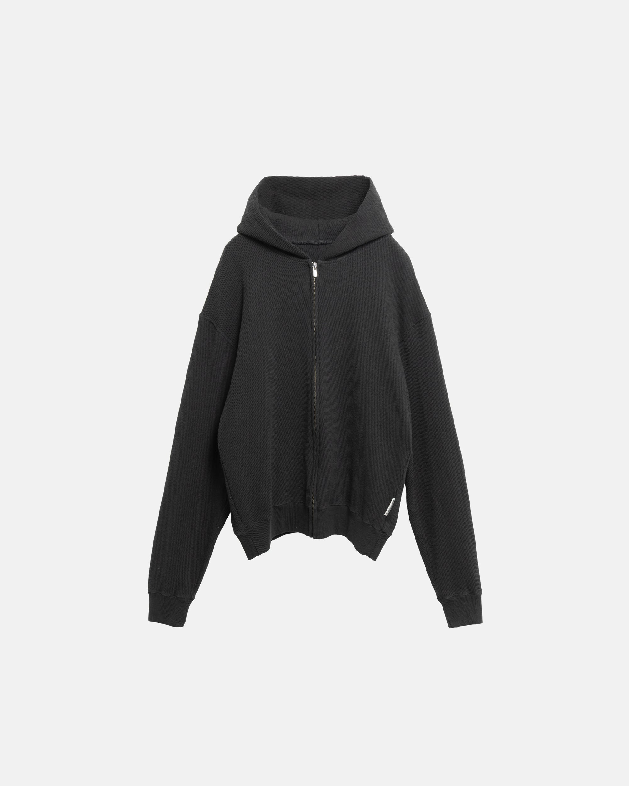 HONEYCOMB WAFFLE HOODIE BLACK