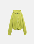 KNITTED ZIP HOODIE GREEN TEA