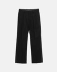 LINED EDGE SILK BLENDED TROUSERS BLACK