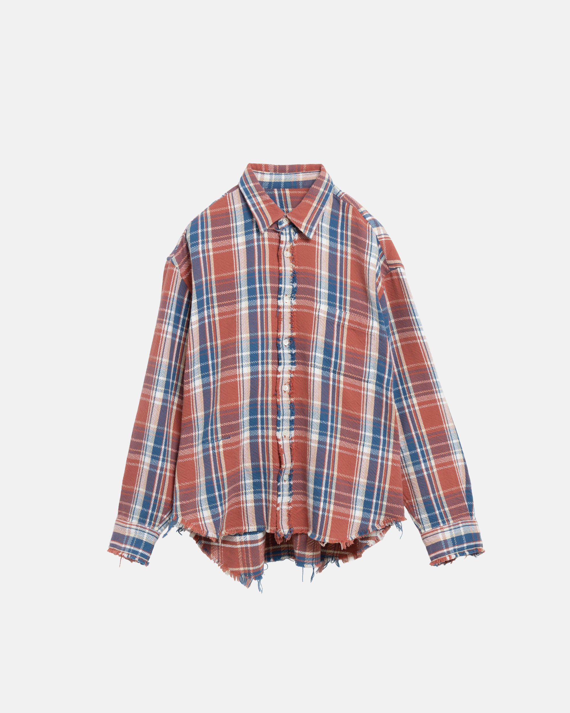 RAW EDGE CHECK SHIRT RED CHECK
