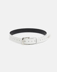 STUDDED BELT WHITE