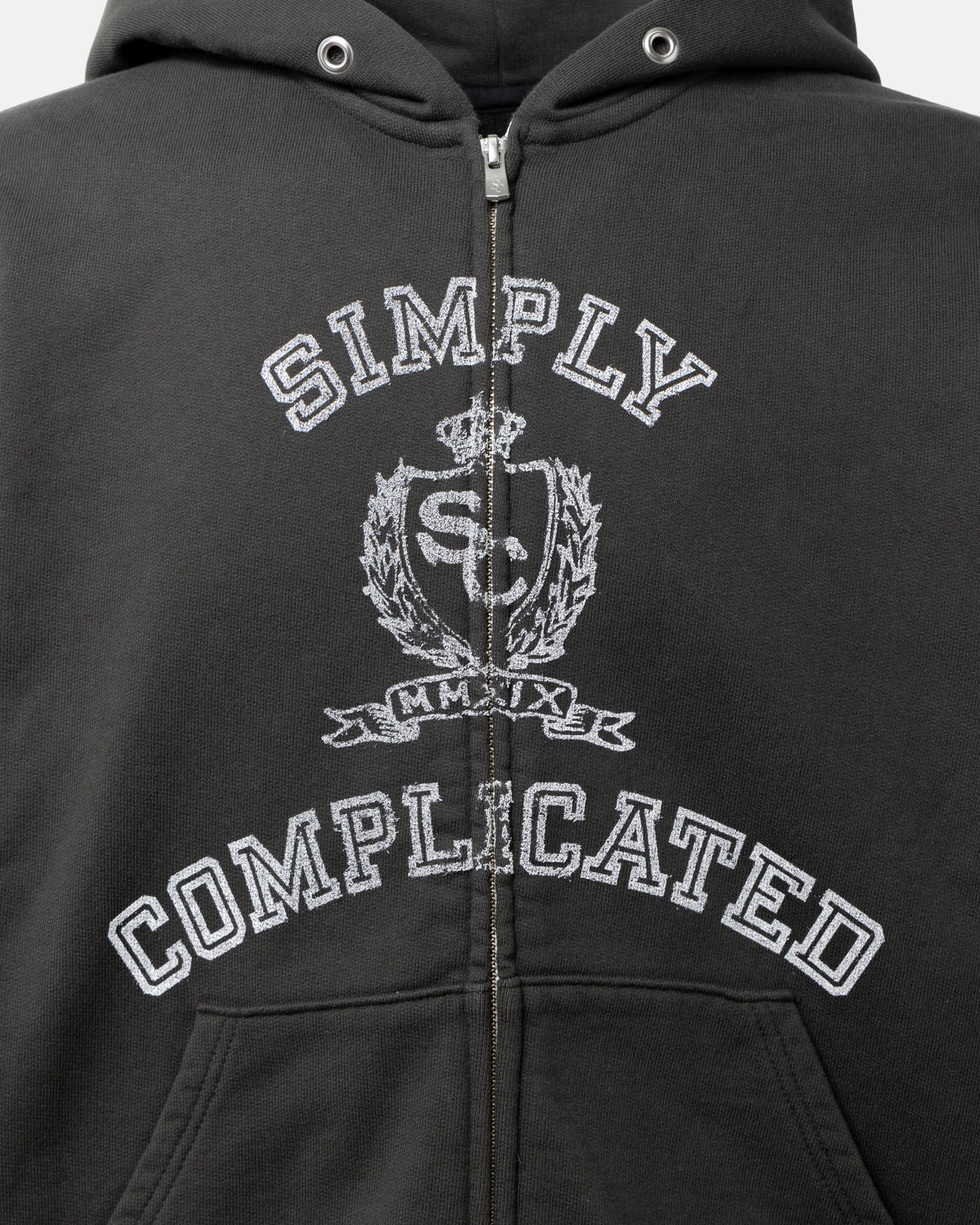 COLLEGE ZIP HOODIE BLACK – SimplyComplicated