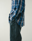 RAW EDGE CHECK SHIRT BLUE CHECK