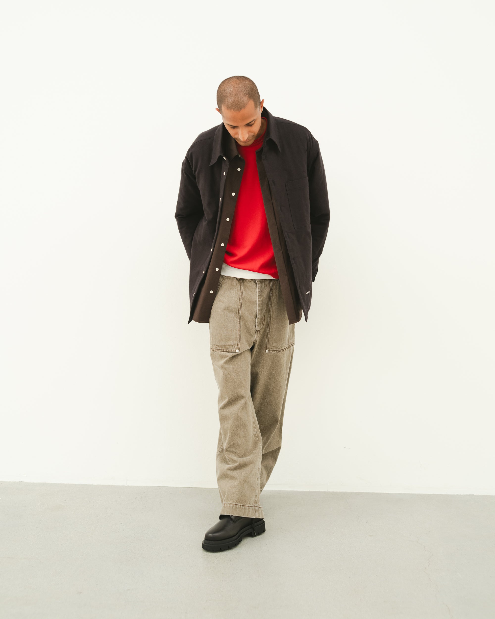 FLANNEL OVER SHIRT BLACK