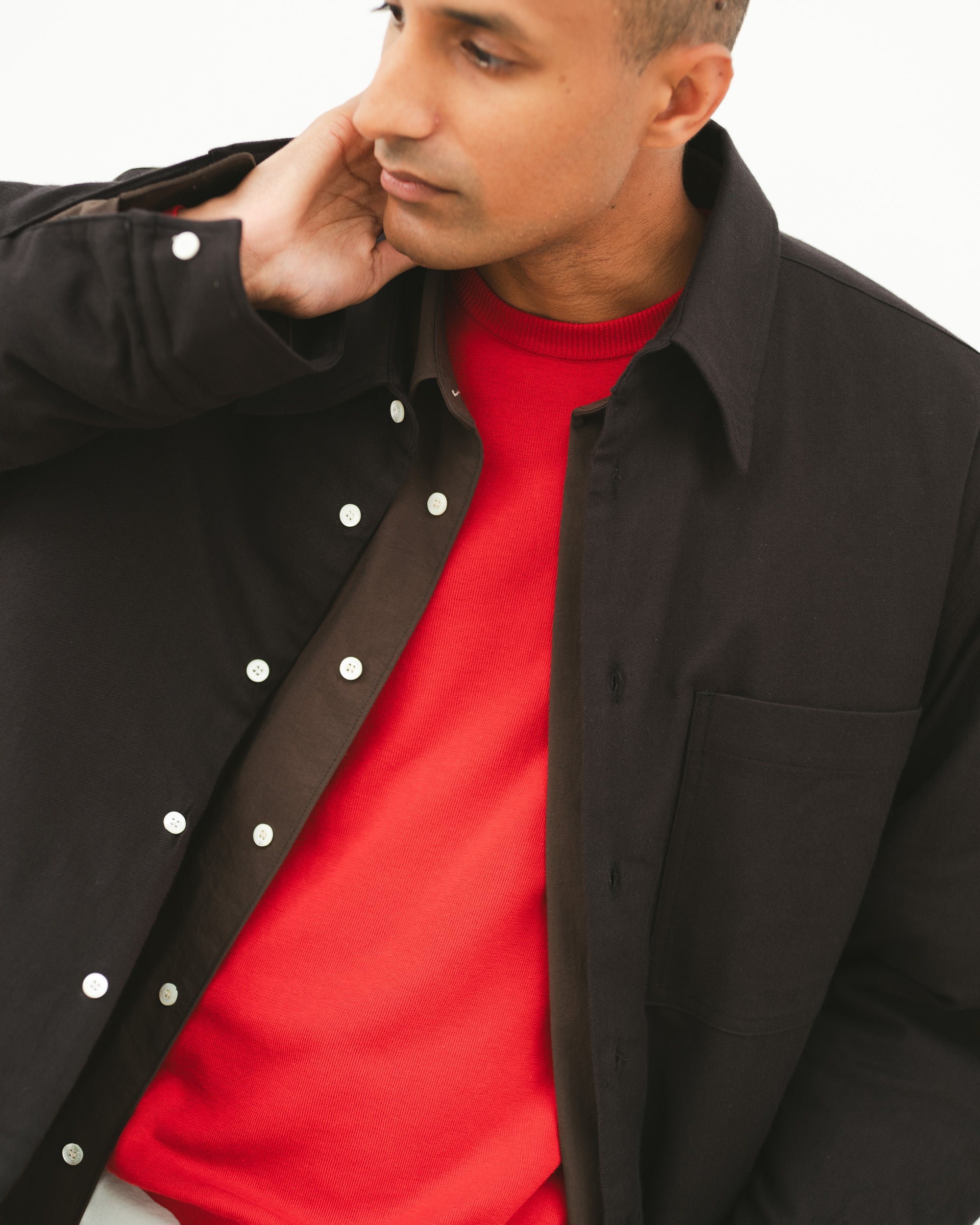 FLANNEL OVER SHIRT BLACK