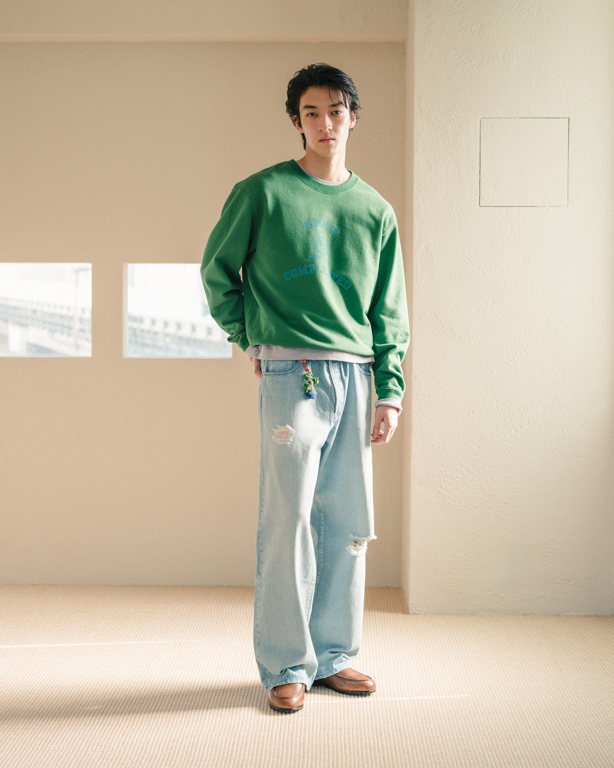 COLLEGE CREW NECK GREEN