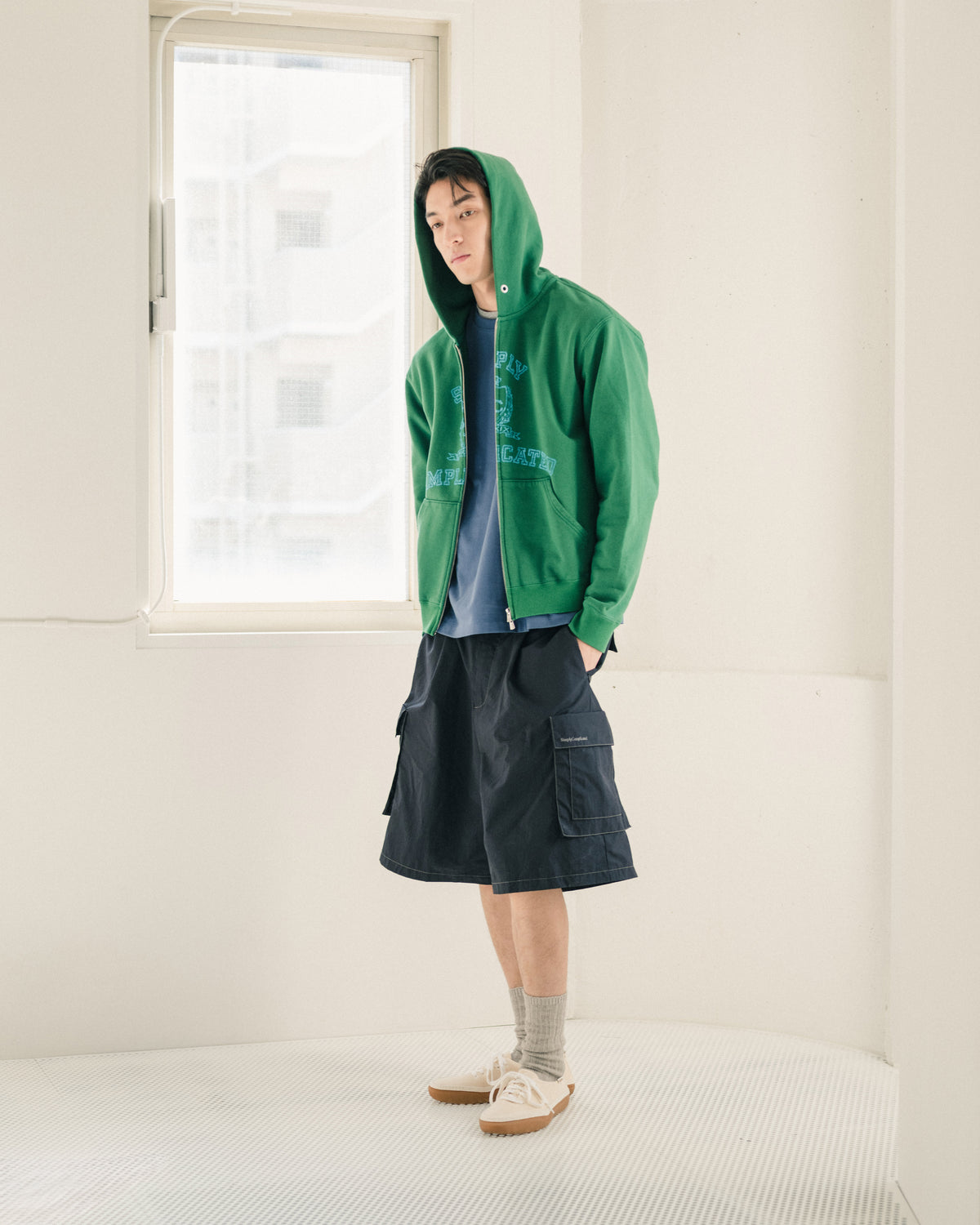COLLEGE ZIP HOODIE GREEN – SimplyComplicated