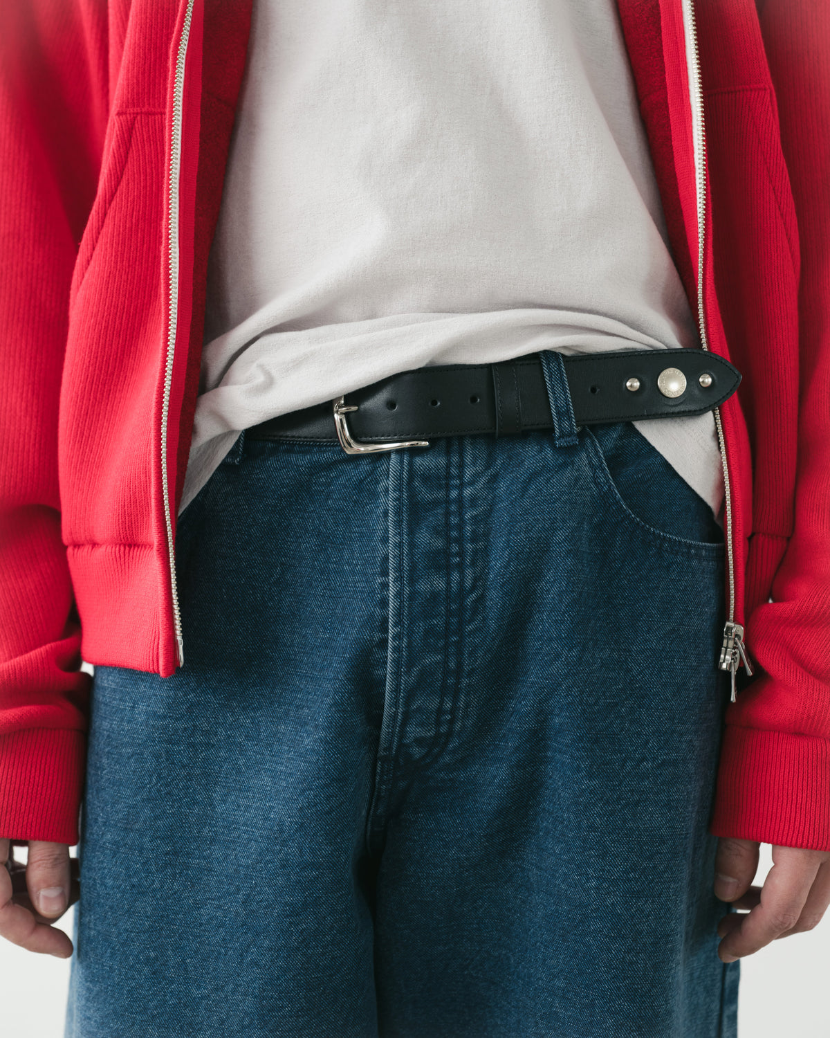 KNITTED ZIP HOODIE RED
