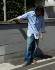 FLUX P/O HALF SLEEVE SHIRT LT.BLUE