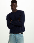 PRACTICE COTTON MESH  L/S TEE NAVY