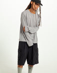 PRACTICE COTTON MESH  L/S TEE LT.GREY