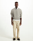 V NECK LIGHT KNIT SWEATER LT.GREY