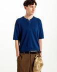 SPLIT S/S KNIT TEE NAVY