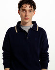 EDGE LINE KNIT POLO NAVY