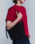JUTE CANVAS MINI BAG  BLACK