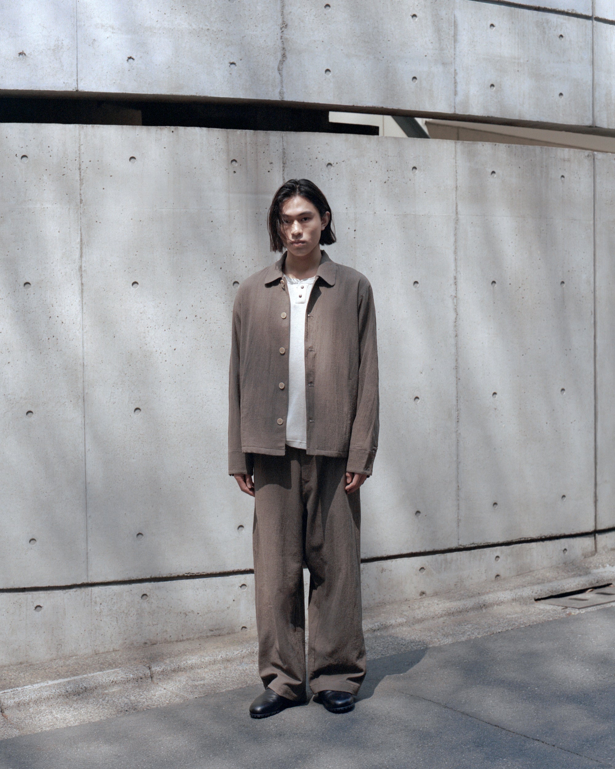 UNEVEN WOOL OVER SHIRT