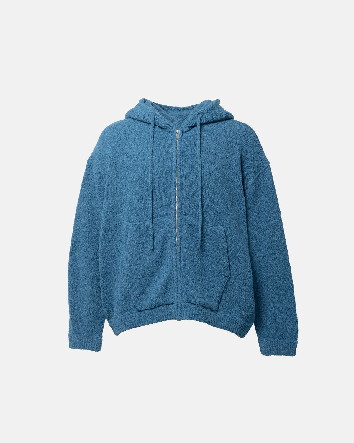 WOOL TERRY KNIT ZIP HOODIE AQUA – SimplyComplicated
