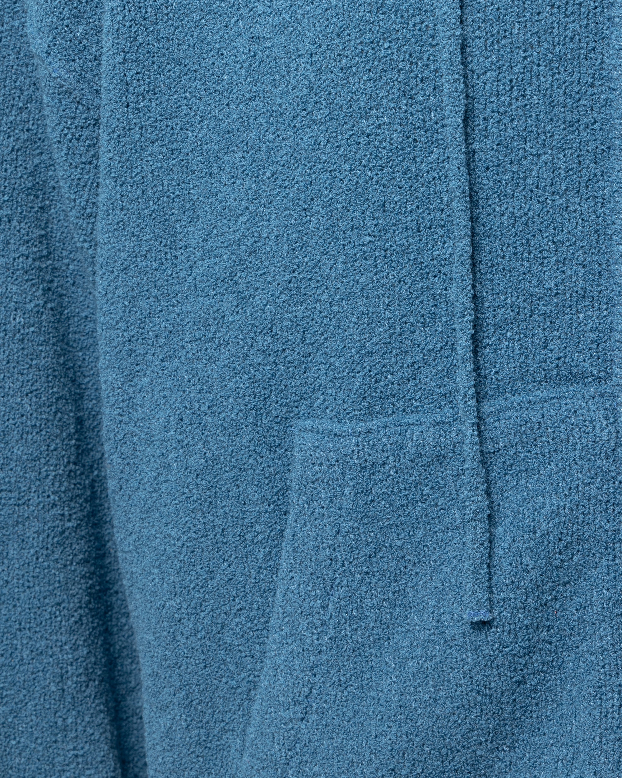 WOOL TERRY KNIT ZIP HOODIE AQUA