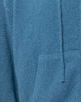 WOOL TERRY KNIT ZIP HOODIE AQUA