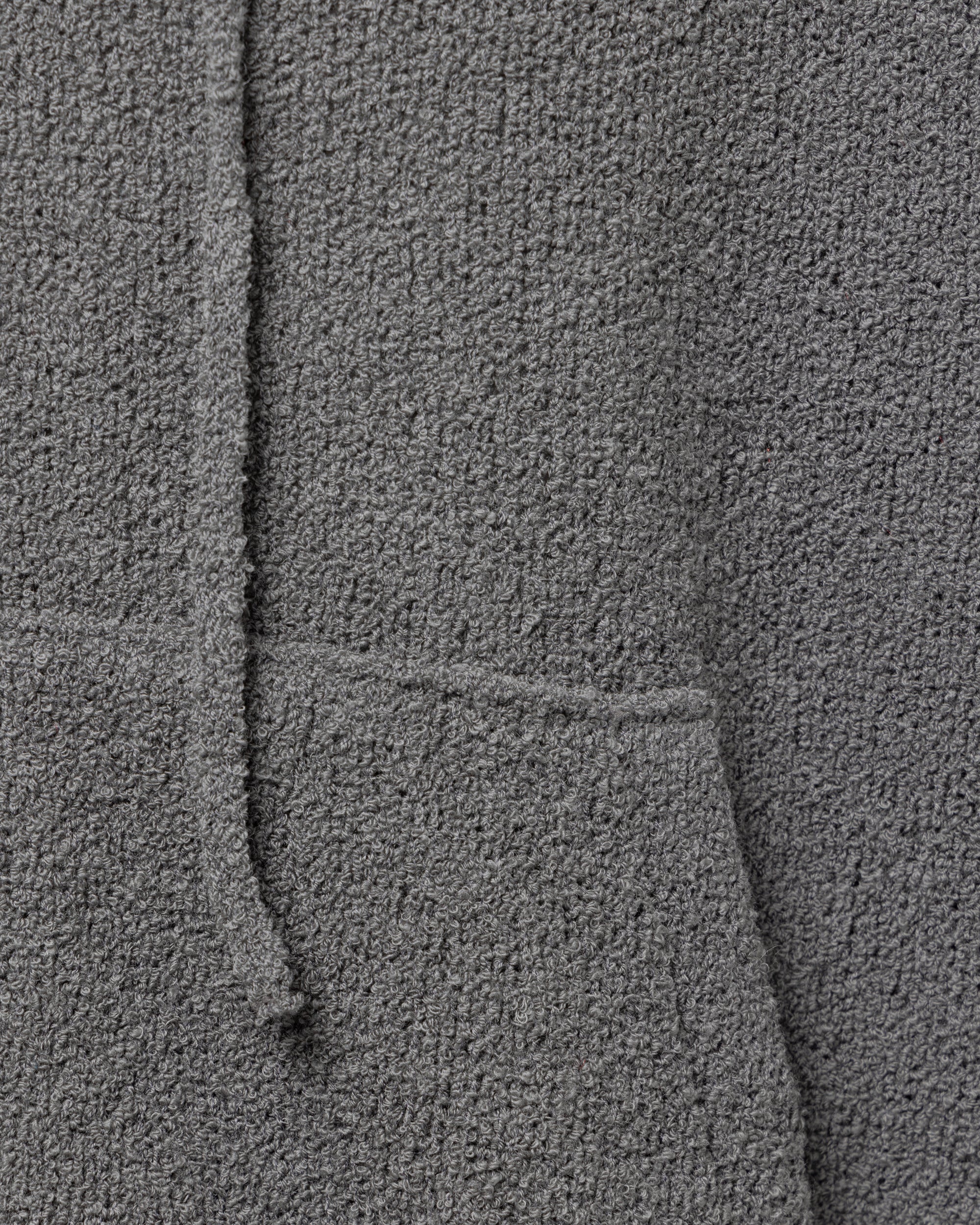 WOOL TERRY KNIT ZIP HOODIE DK.GRAY