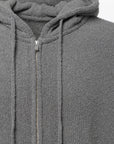 WOOL TERRY KNIT ZIP HOODIE DK.GRAY